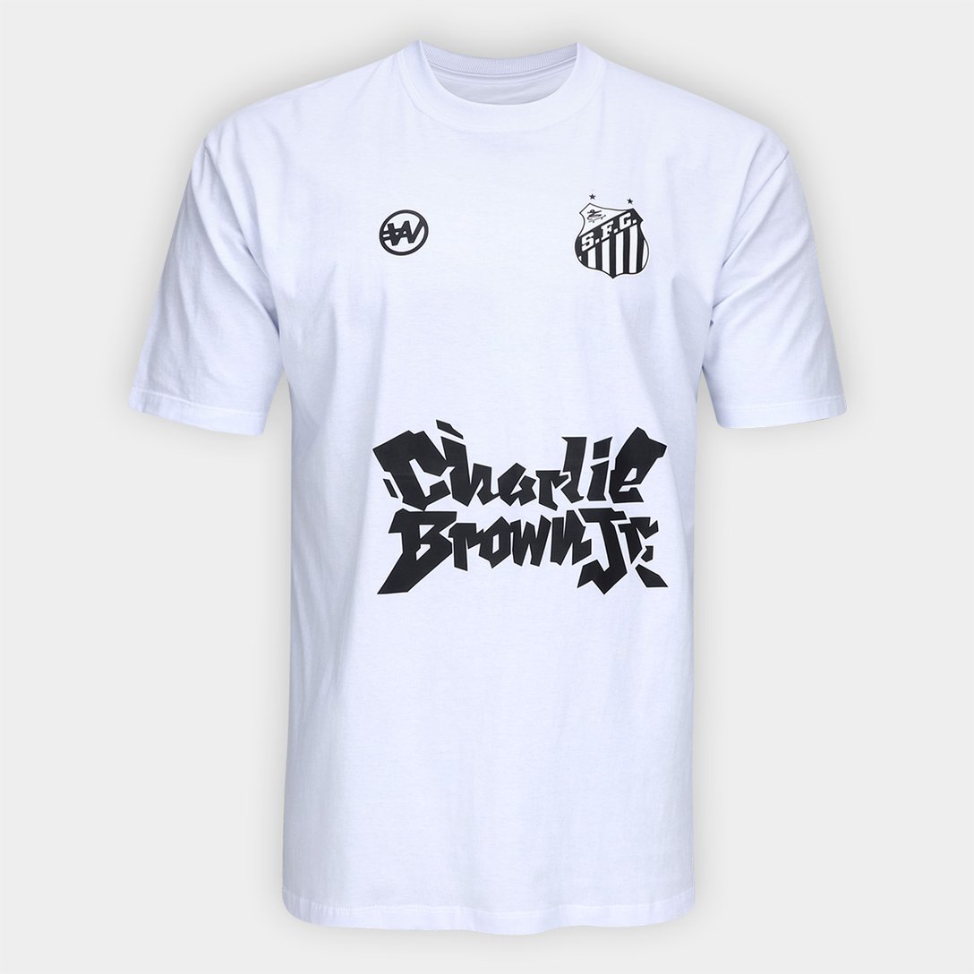 Camiseta Santos Joga Bola Masculina - Branco